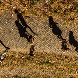 students walking on campus